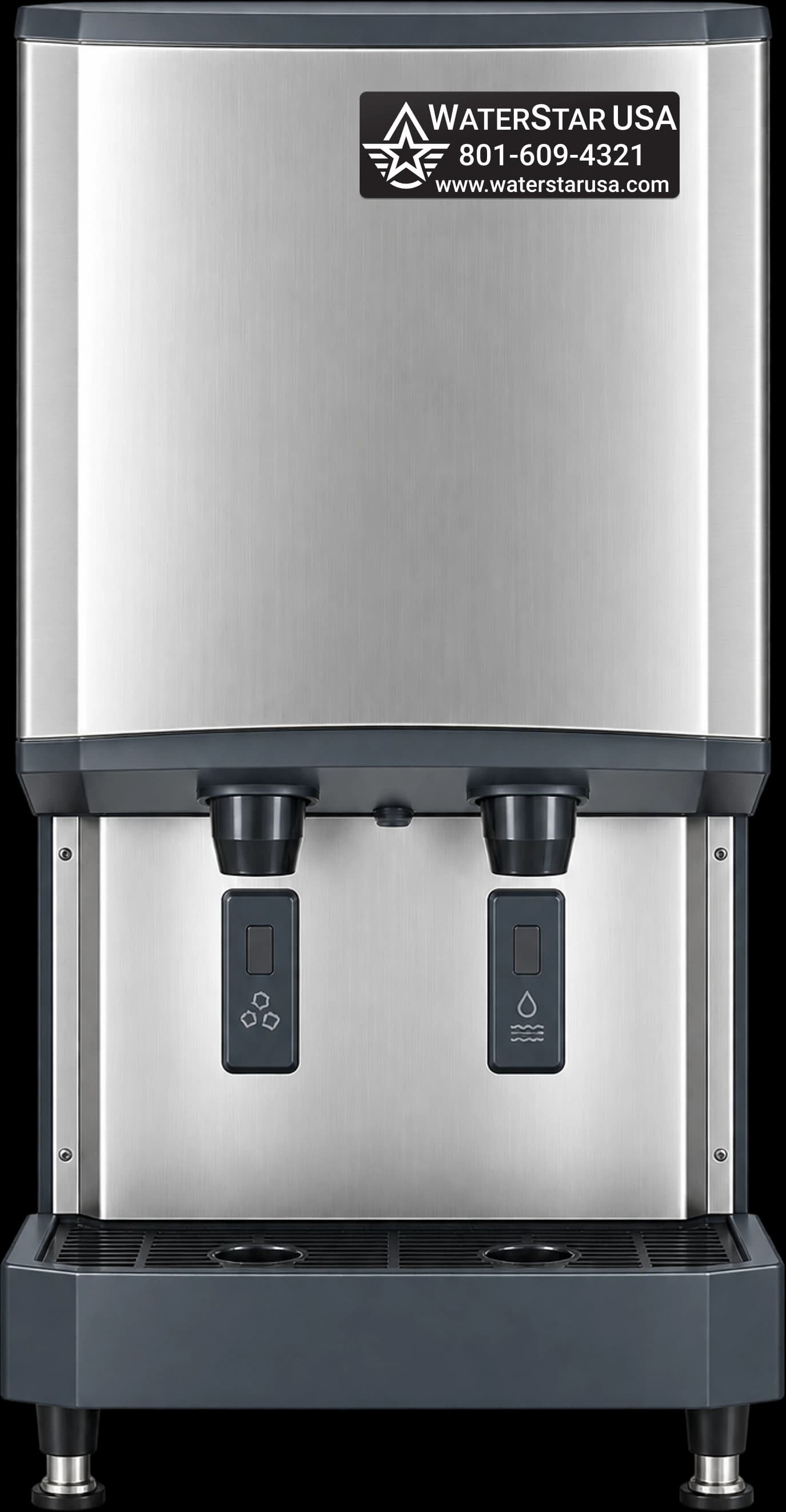Commercial countertop ice and water dispenser